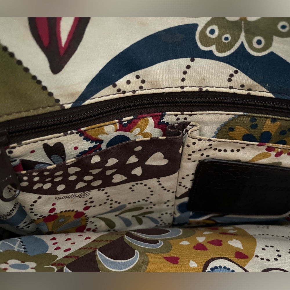 Brighton Rafia Multi-toned Purse with Brown Crocodile Trim and Silver Hardware - Picture 10 of 16
